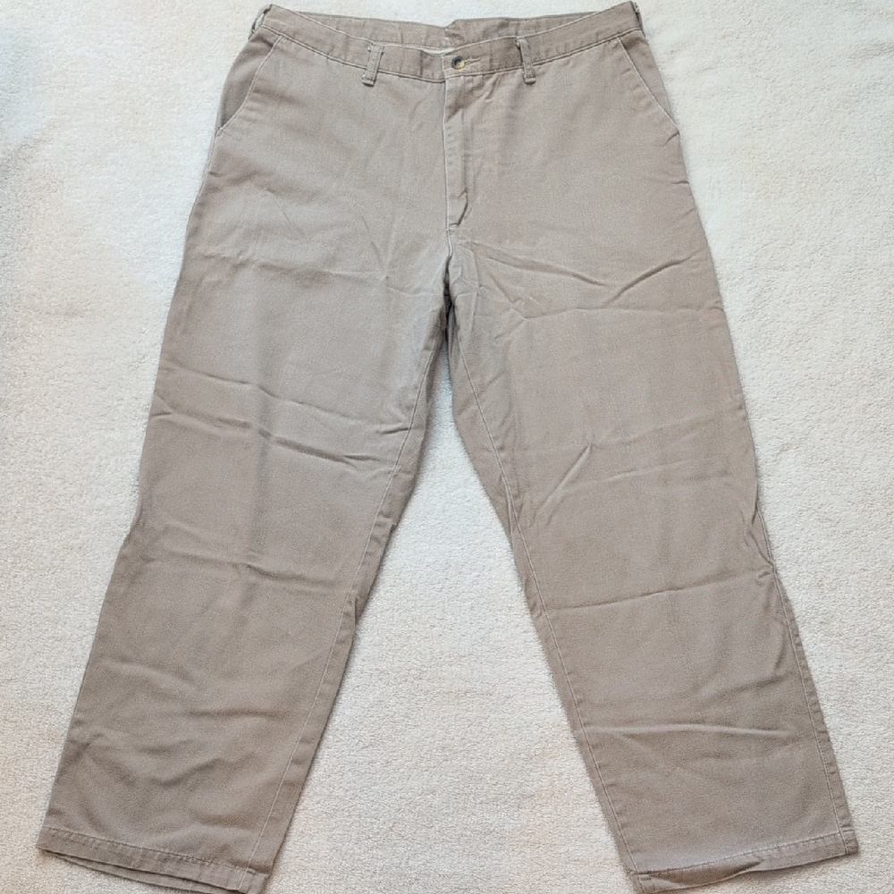 VF Jeanswear Khaki Chino Pants 38x30 Flat Front Casual Workwear